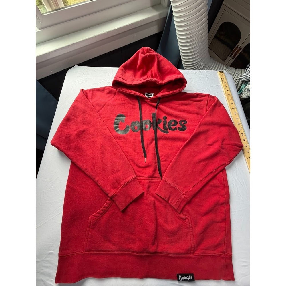 Men's red cotton blend hoodie by Cookies - Size Large